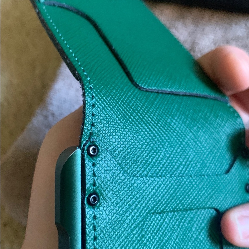 Muradin EDC Wallet Tactical Bifold EDC Metal RFID Blocking in Saffiano Green - Picture 12 of 14